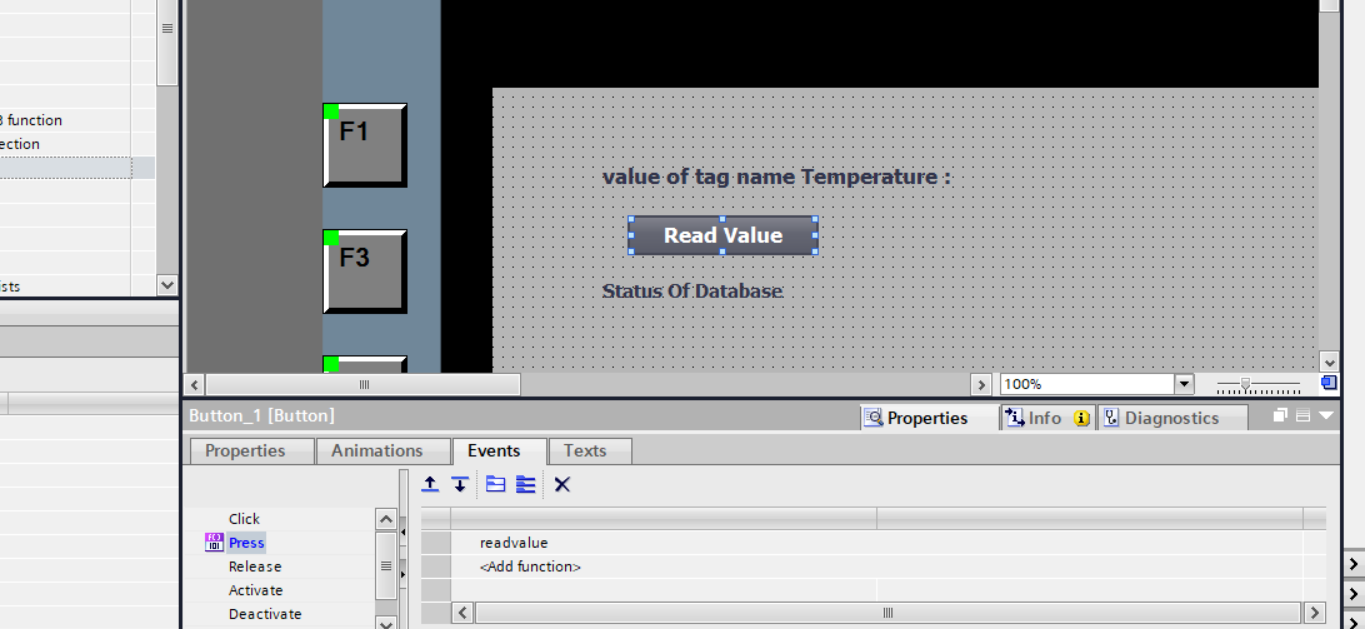 VBscript to read MSSQL Database table value in Siemens Wincc HMI